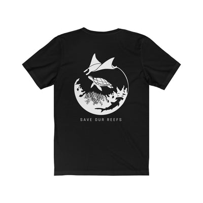 Save Our Reefs Unisex Short Sleeve Tee black back