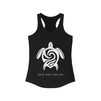 Women's Save Our Turtles Racerback Tank black front