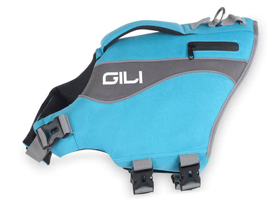 GILI dog life jacket in Blue side shot