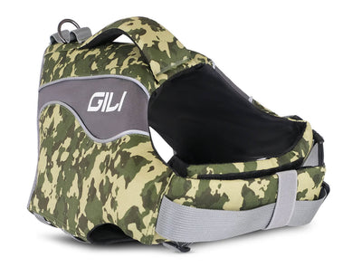 GILI dog life jacket in Camo front shot