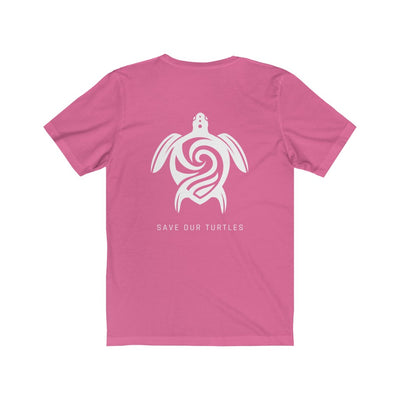 Save Our Turtles Unisex Short Sleeve Tee pink back