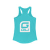 Women's Save Our Turtles Racerback Tank teal back