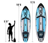 GILI Sports Meno Inflatable Stand Up Paddle Board in Blue height comparison