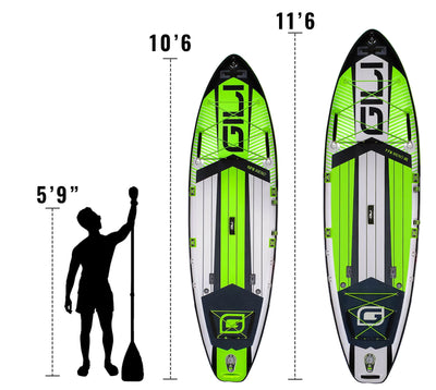 GILI Meno Green paddle board sizing comparison